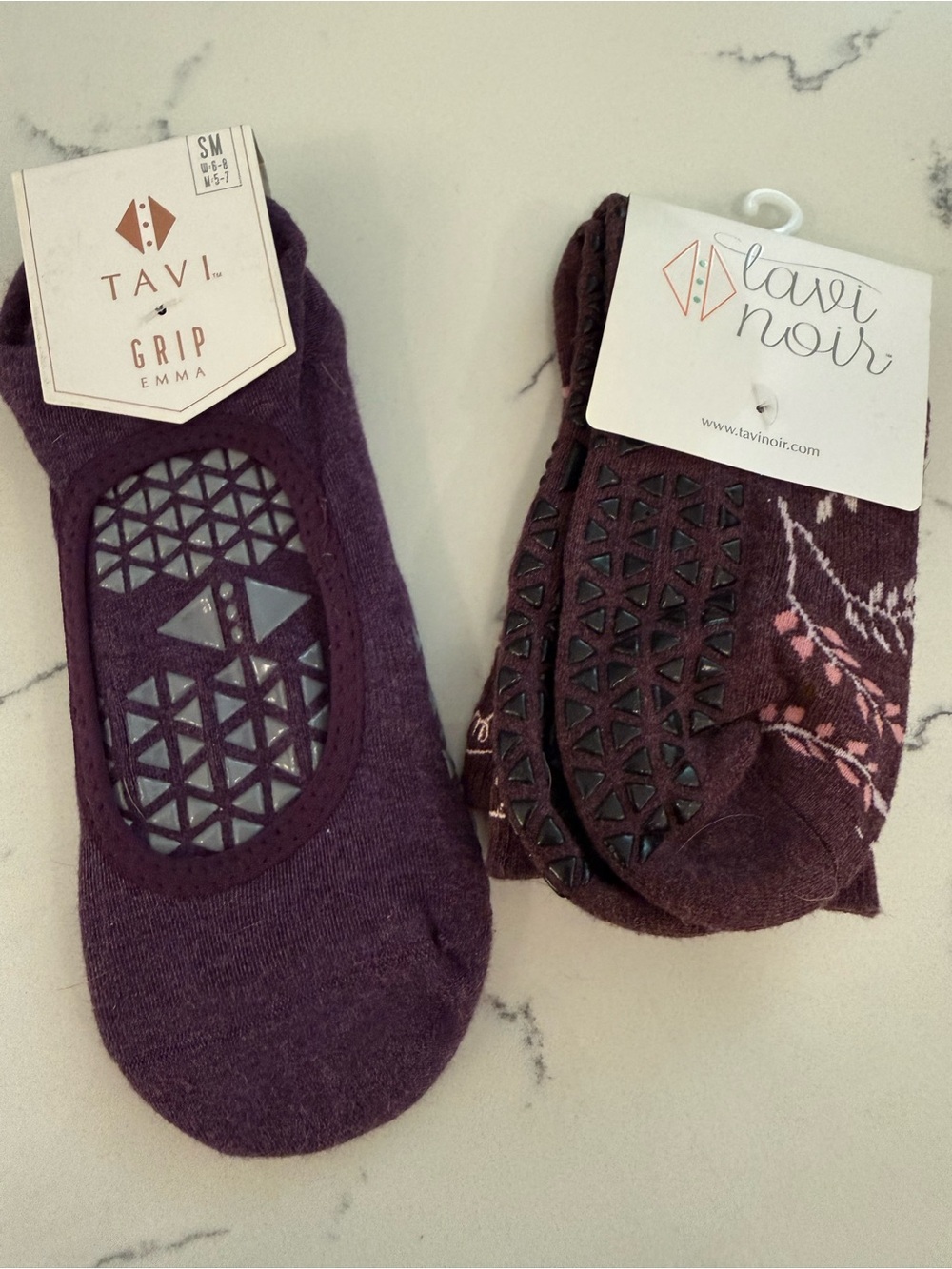 Tavi Noir Women's No-Show Grip Athletic Socks - Purple